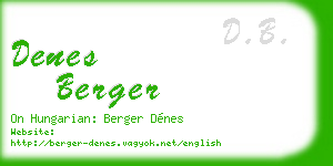 denes berger business card